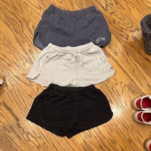 Brandy Melville navy, gray, and black casual shorts trio